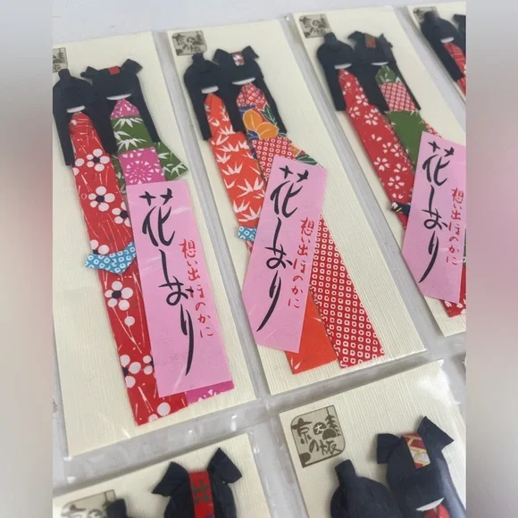 20 Vintage Japanese Style Origami Paper Geisha Doll Bookmarks New - Picture 7 of 12
